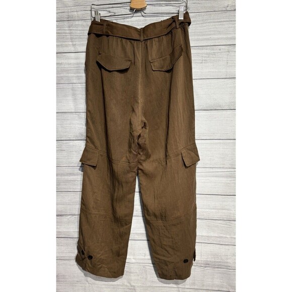 ZARA NEW WOMAN WIDE LEGS, BROWN,VISCOSE PANTS SIZE LARGE - Picture 5 of 10